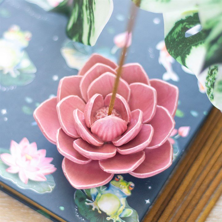 Pink Water Lily Incense Stick Holder - Alchem Soul