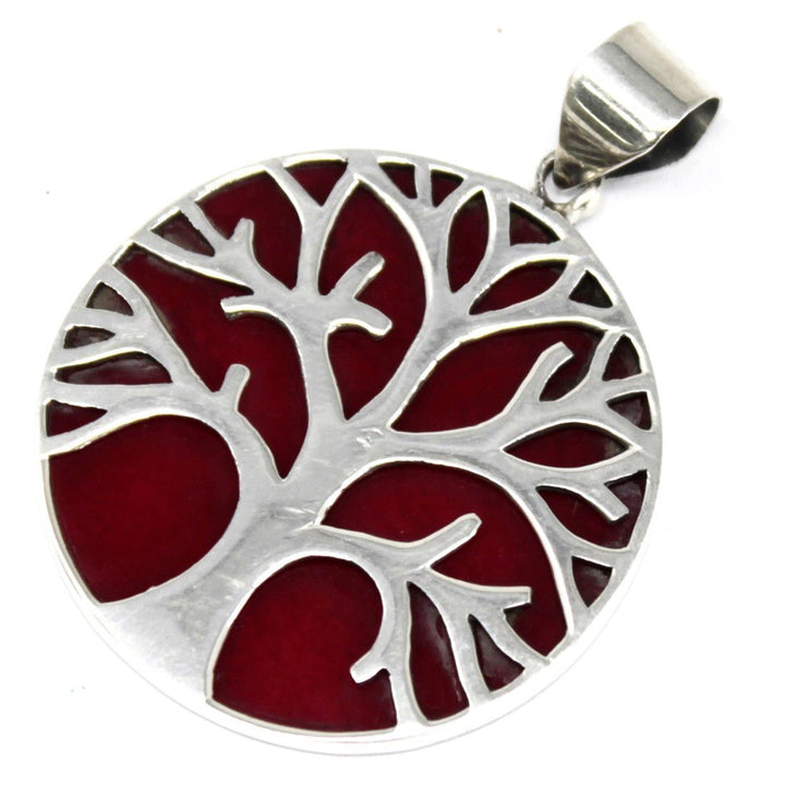 Tree of Life Silver Pendant 30mm - Coral Effect - Alchem Soul