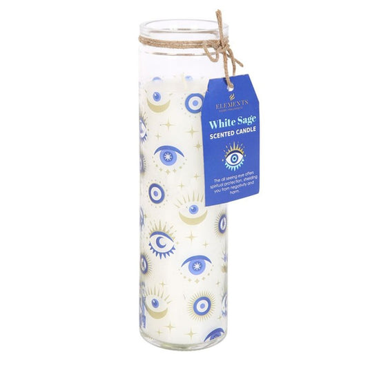 All Seeing Eye White Sage Tube Candle - Alchem Soul