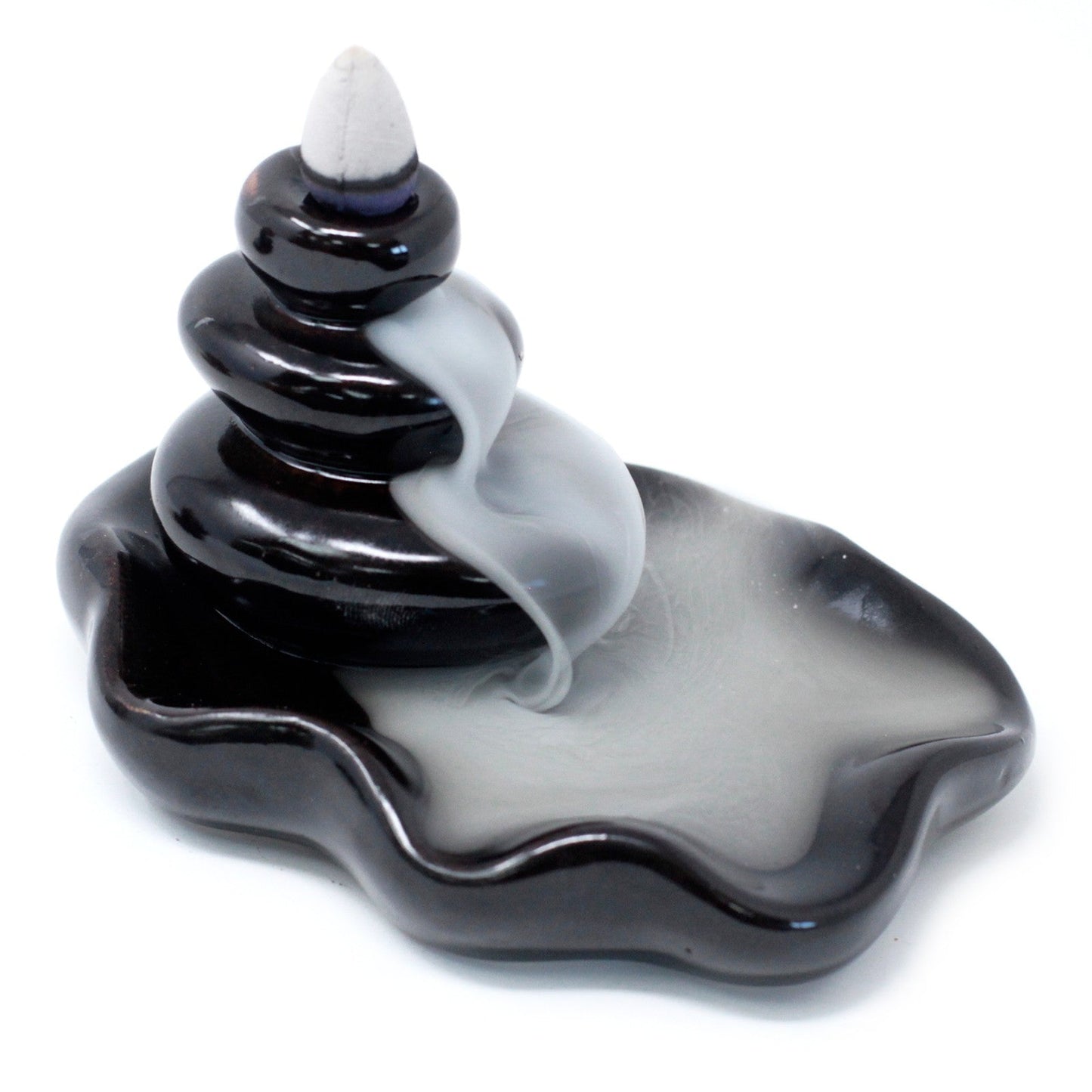 Back Flow Incense Burner - Large Pebbles into Pool - Alchem Soul