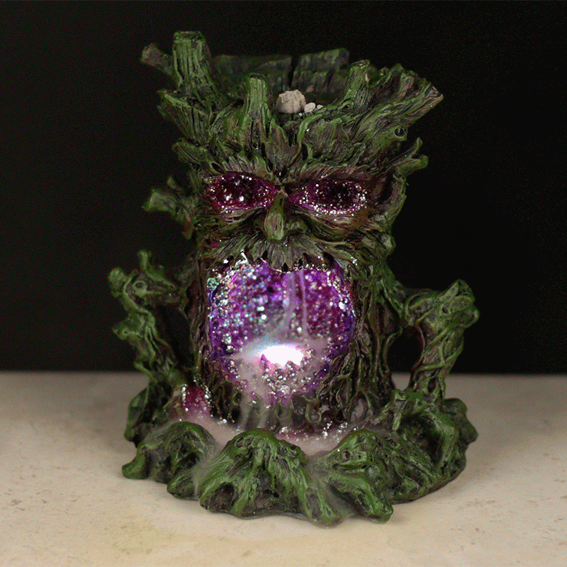 Crystal Green Man LED Backflow Incense Burner