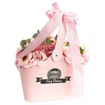 Basket Soap Flower Bouquet - Pink - Alchem Soul