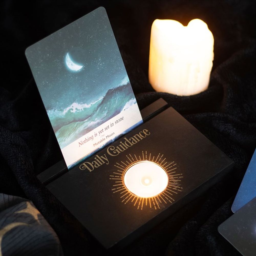 Black Daily Guidance Tarot Card Stand Tealight Holder - Alchem Soul