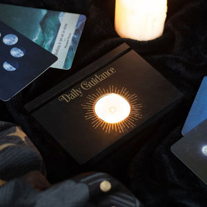 Black Daily Guidance Tarot Card Stand Tealight Holder - Alchem Soul