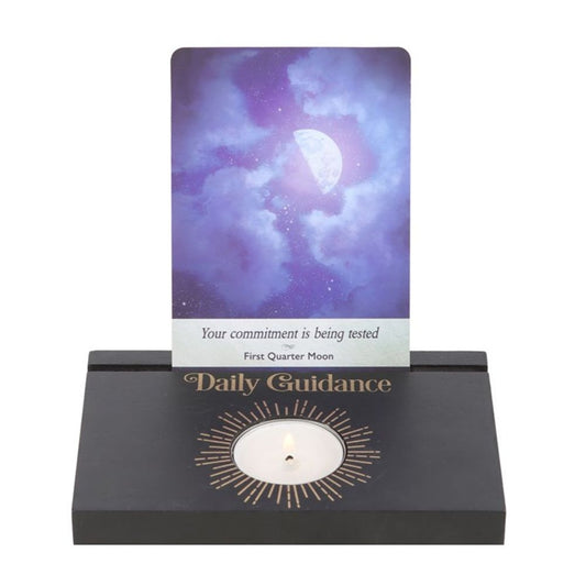 Black Daily Guidance Tarot Card Stand Tealight Holder - Alchem Soul