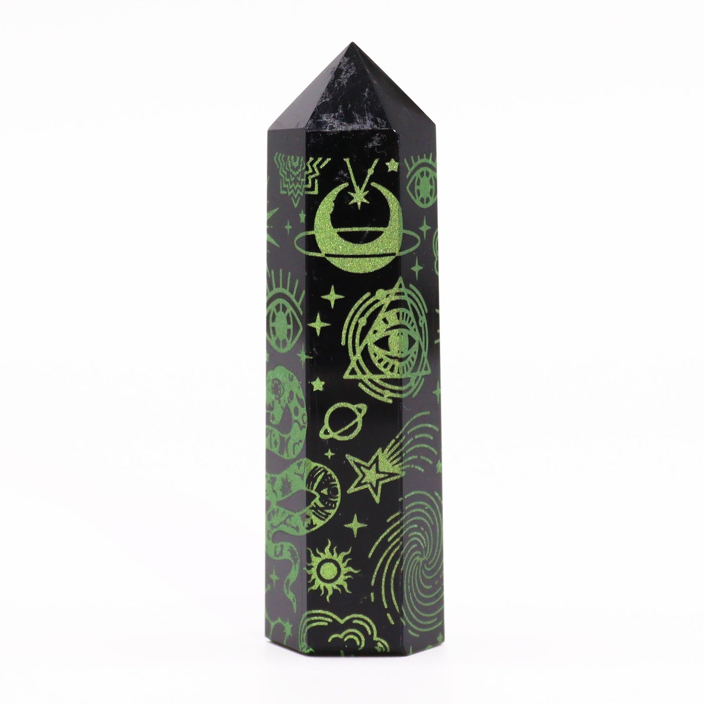 Black Obsidian Point - Mystic Story - Forest Green - Alchem Soul