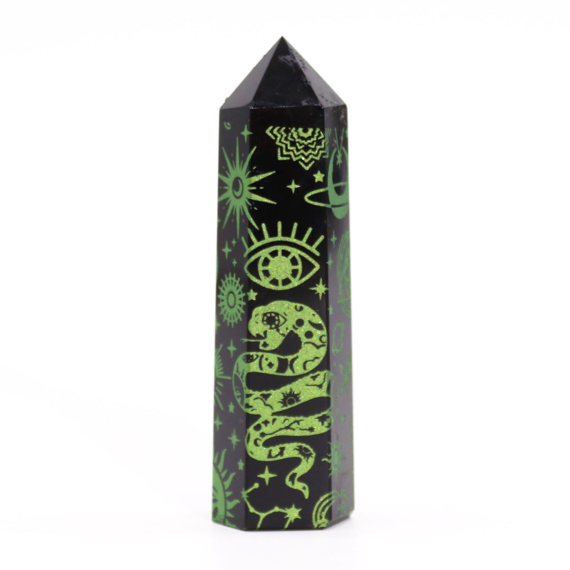 Black Obsidian Point - Mystic Story - Forest Green - Alchem Soul