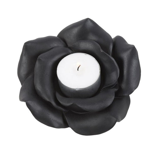 Black Rose Resin Tealight Candle Holder - Alchem Soul