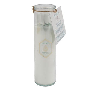 Black Tea Vetiver Tube Candle with Green Flourite Crystals - Alchem Soul
