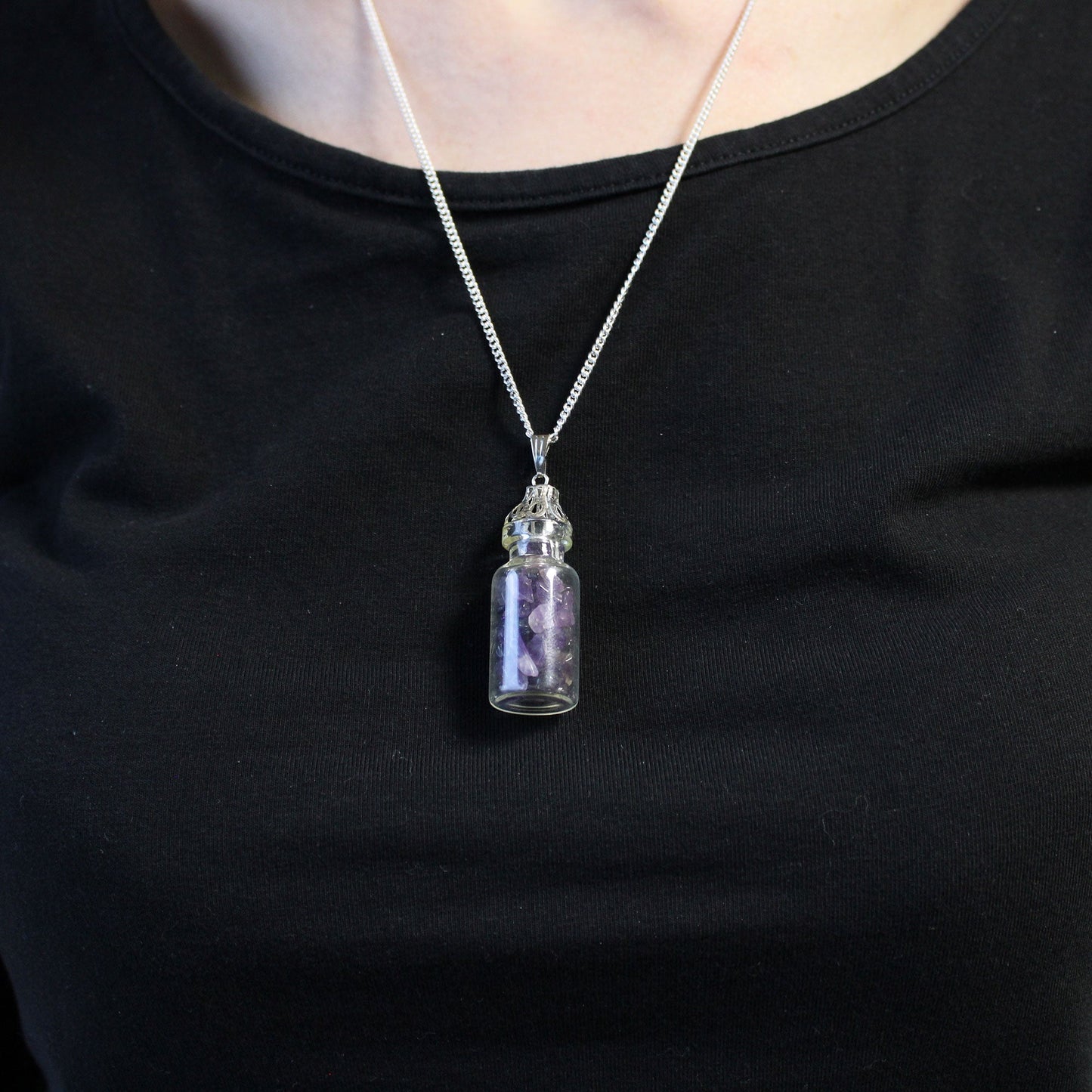 Bottled Gemstones Necklace - Amethyst - Alchem Soul