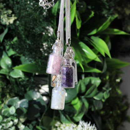 Bottled Gemstones Necklace - Rose Quartz - Alchem Soul