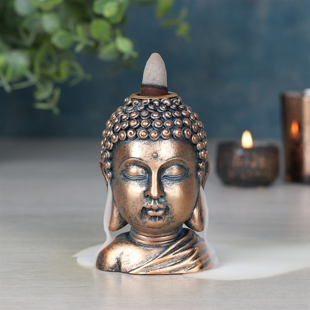 Bronze Buddha Head Backflow Incense Burner - Alchem Soul