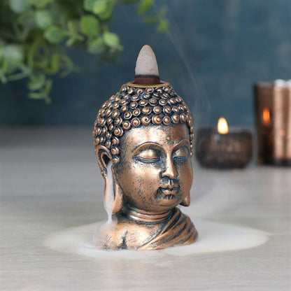 Bronze Buddha Head Backflow Incense Burner - Alchem Soul