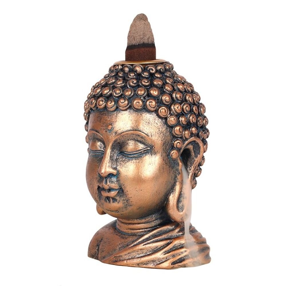 Bronze Buddha Head Backflow Incense Burner - Alchem Soul