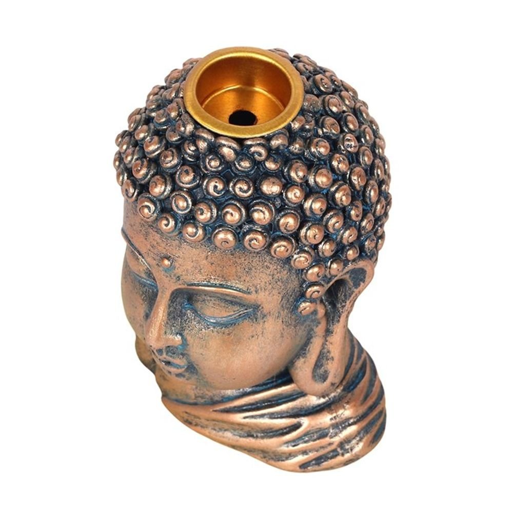 Bronze Buddha Head Backflow Incense Burner - Alchem Soul