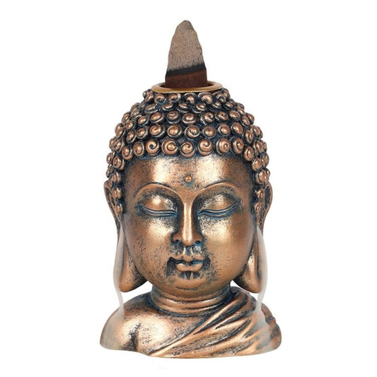 Bronze Buddha Head Backflow Incense Burner - Alchem Soul