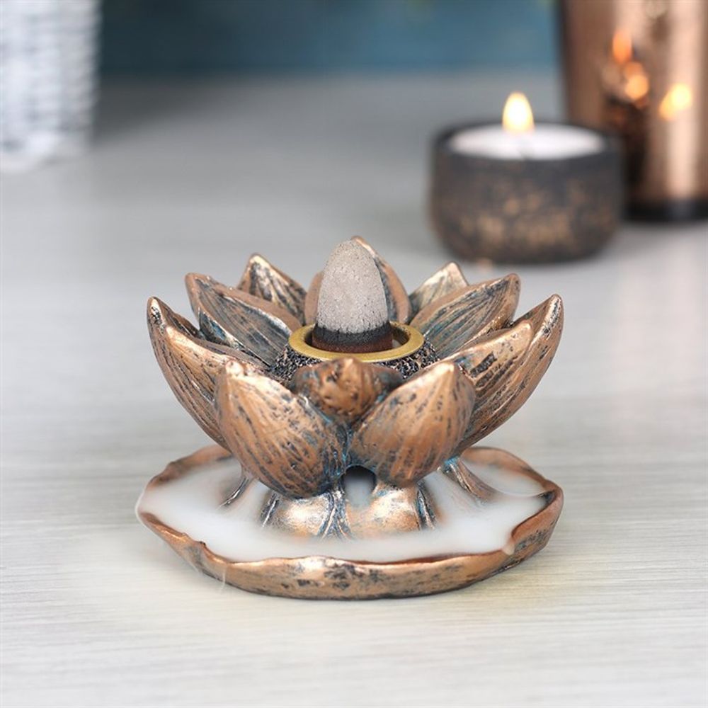 Bronze Lotus Backflow Incense Burner - Alchem Soul