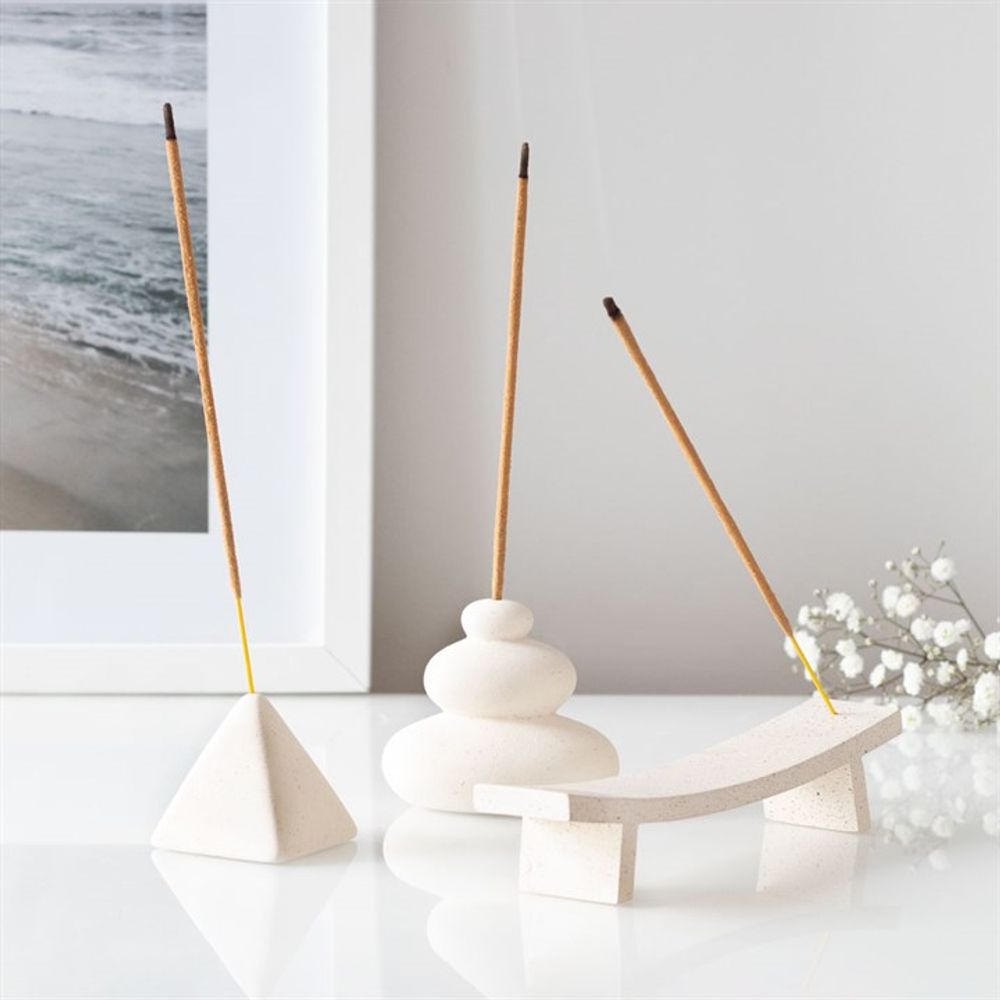 Cream Speckle Balancing Stones Incense Stick Holder - Alchem Soul