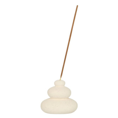 Cream Speckle Balancing Stones Incense Stick Holder - Alchem Soul