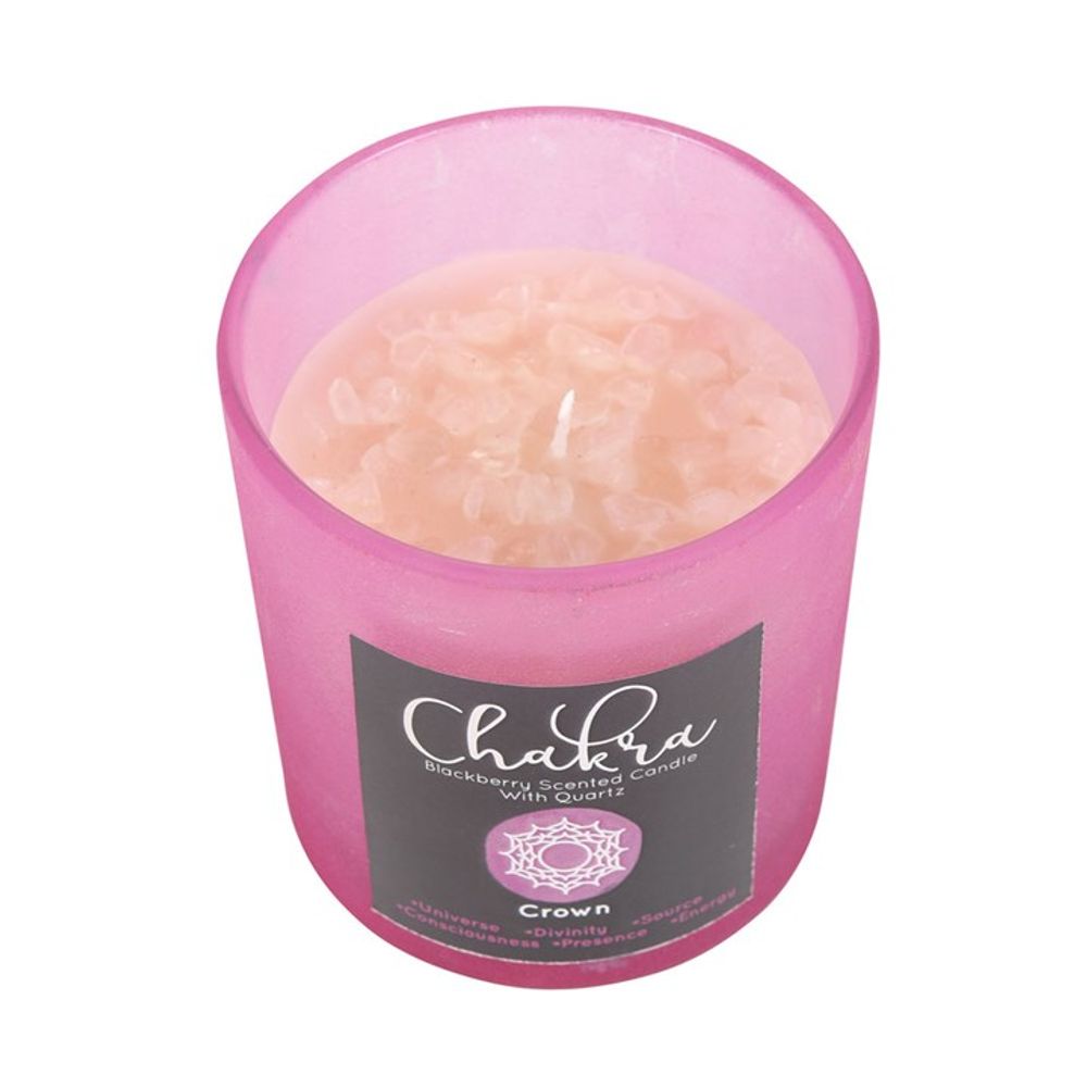 Crown Chakra Blackberry Crystal Chip Candle - Alchem Soul