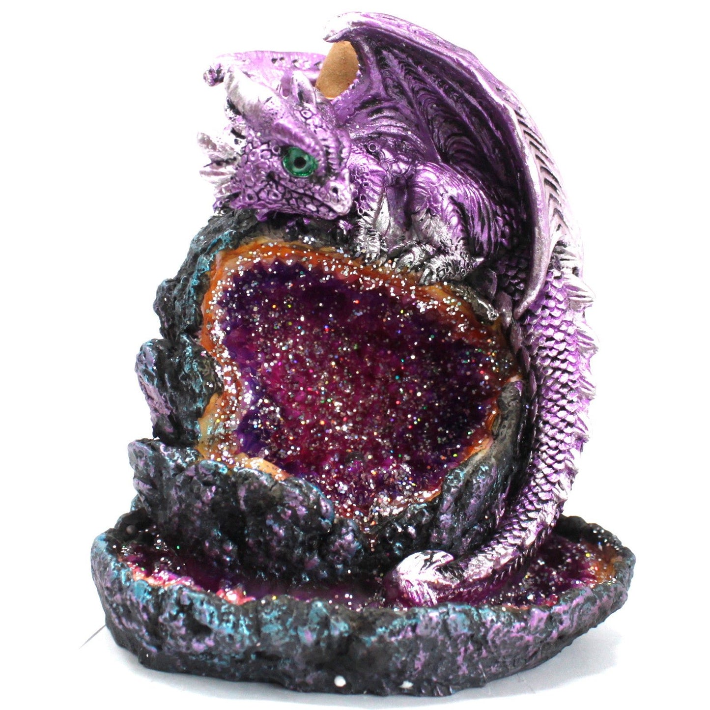 Crystal Cave Purple Dragon LED Backflow Incense Burner - Alchem Soul