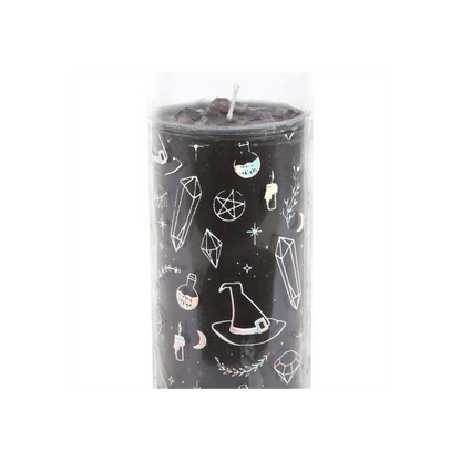 Crystal Witch Jasmine Tube Candle with Amethyst Chips - Alchem Soul