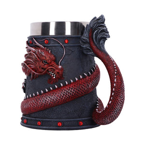 Dragon Coil Tankard Red 16cm - Alchem SoulNemesis Now