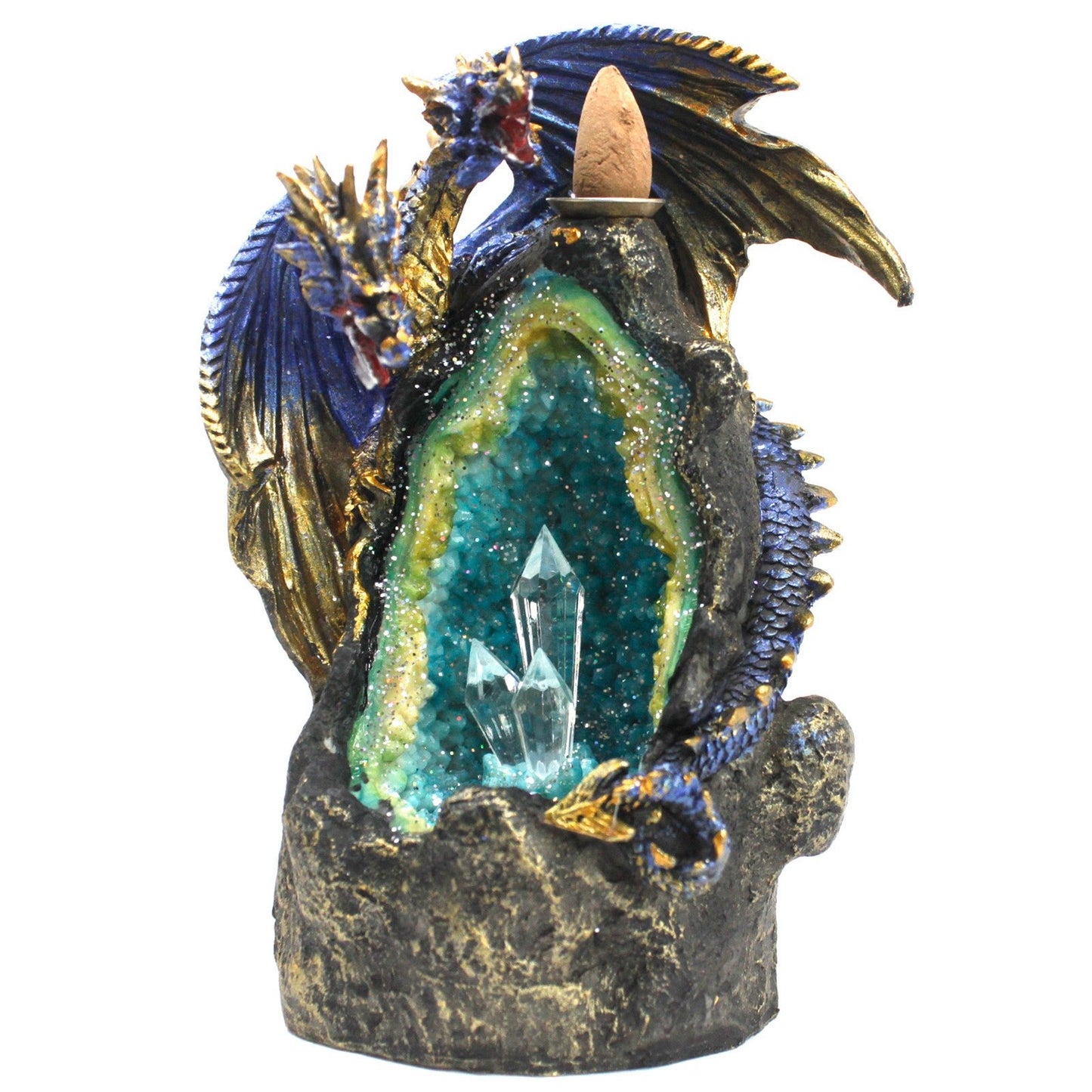 Dragon with Crystal Cave LED Backflow Incense Burner - Alchem Soul