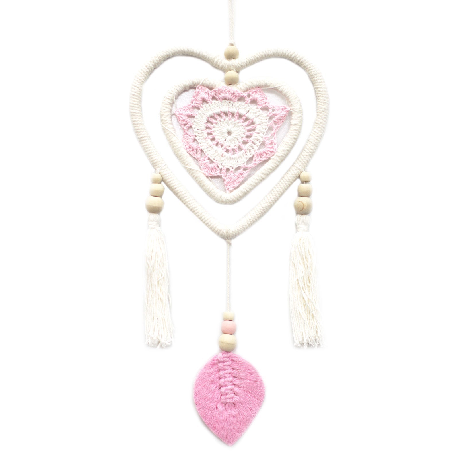 Dream Catcher - Medium Pink Heart in Heart - Alchem Soul