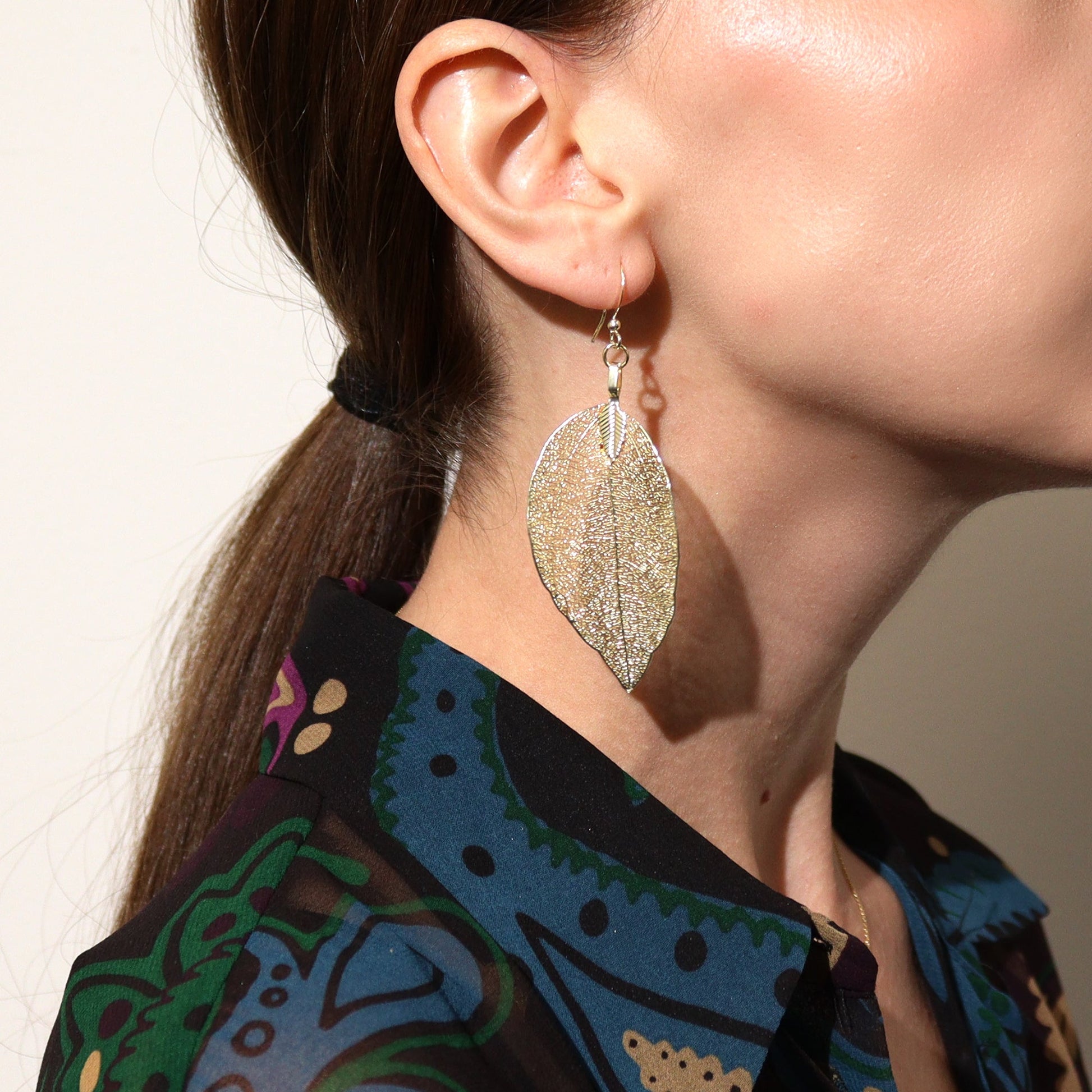 Earrings - Bravery Leaf - Gold - Alchem Soul