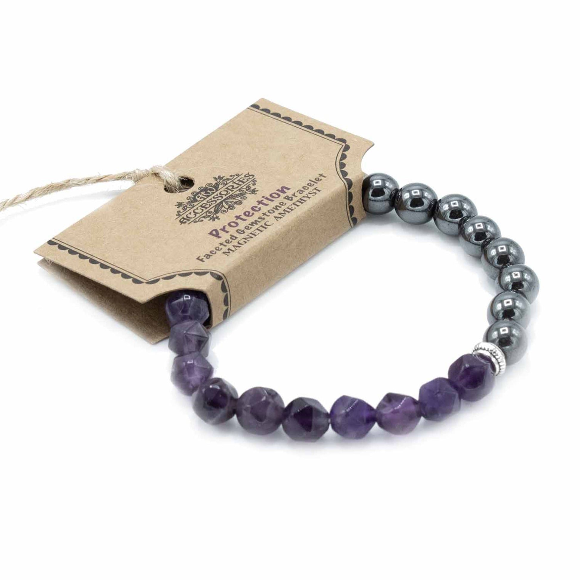 Faceted Gemstone Bracelet - Magnetic Amethyst - Alchem Soul