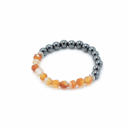 Faceted Gemstone Bracelet - Magnetic Carnelian - Alchem Soul