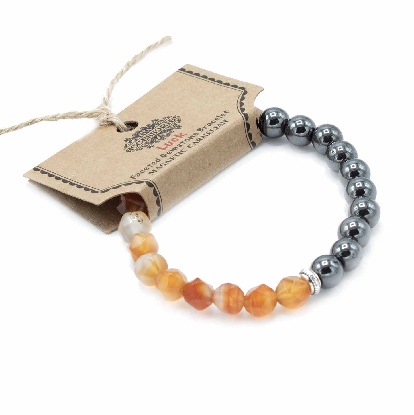 Faceted Gemstone Bracelet - Magnetic Carnelian - Alchem Soul