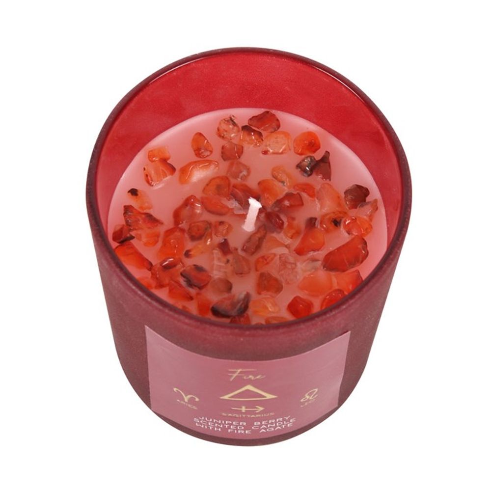 Fire Element Juniper Berry Crystal Chip Candle - Alchem Soul