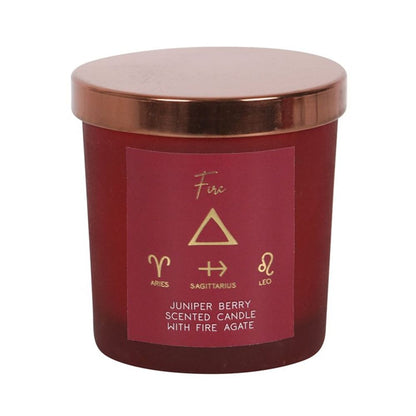 Fire Element Juniper Berry Crystal Chip Candle - Alchem Soul