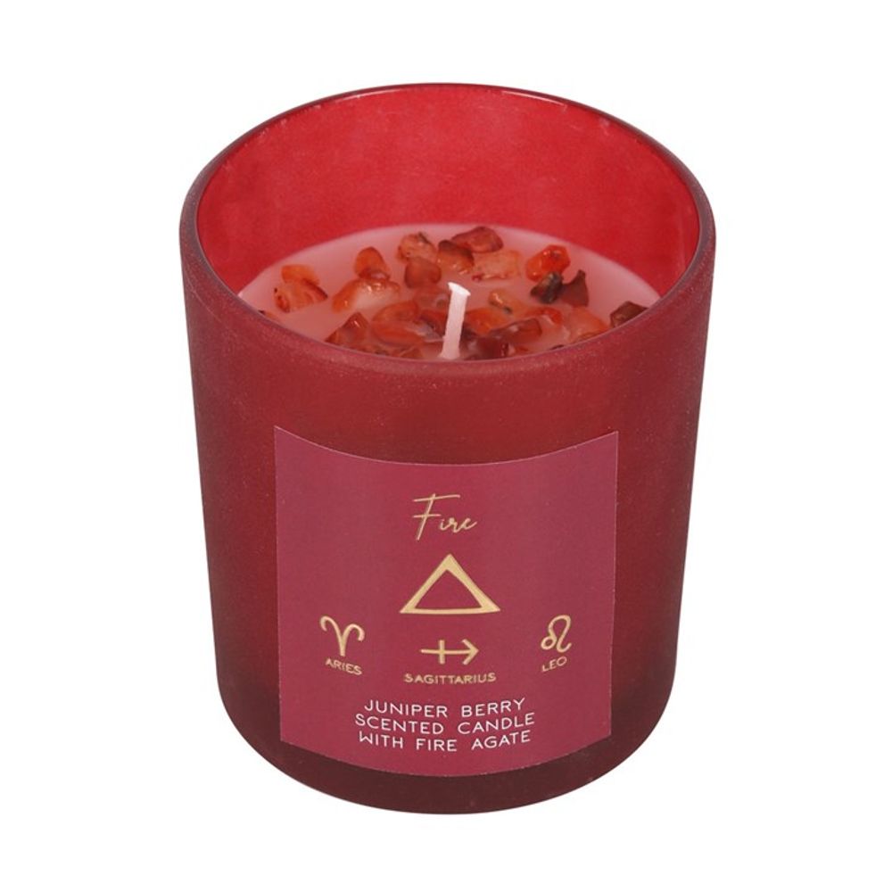 Fire Element Juniper Berry Crystal Chip Candle - Alchem Soul