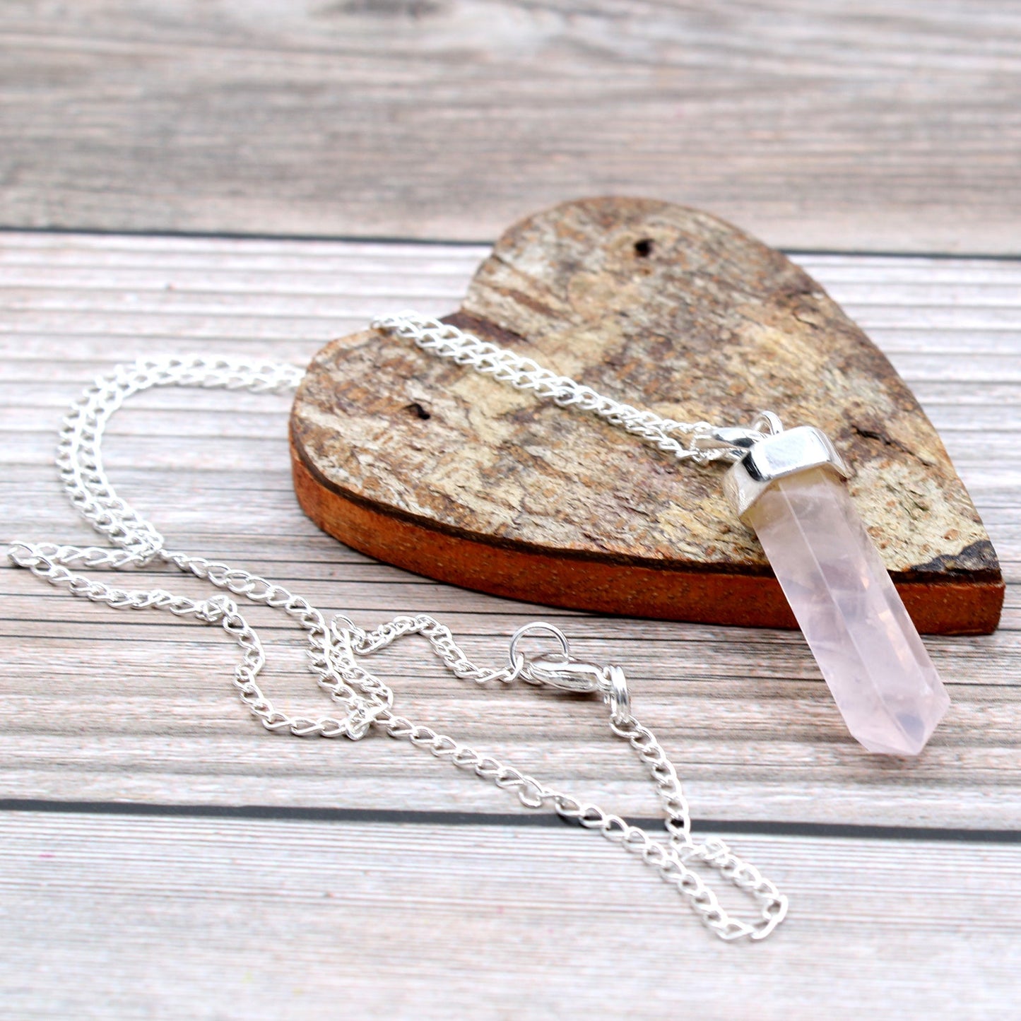 Gemstone Classic Point Pendant - Rose Quartz - Alchem Soul