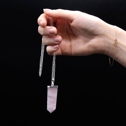 Gemstone Flat Pencil Pendant - Rock Quartz - Alchem Soul