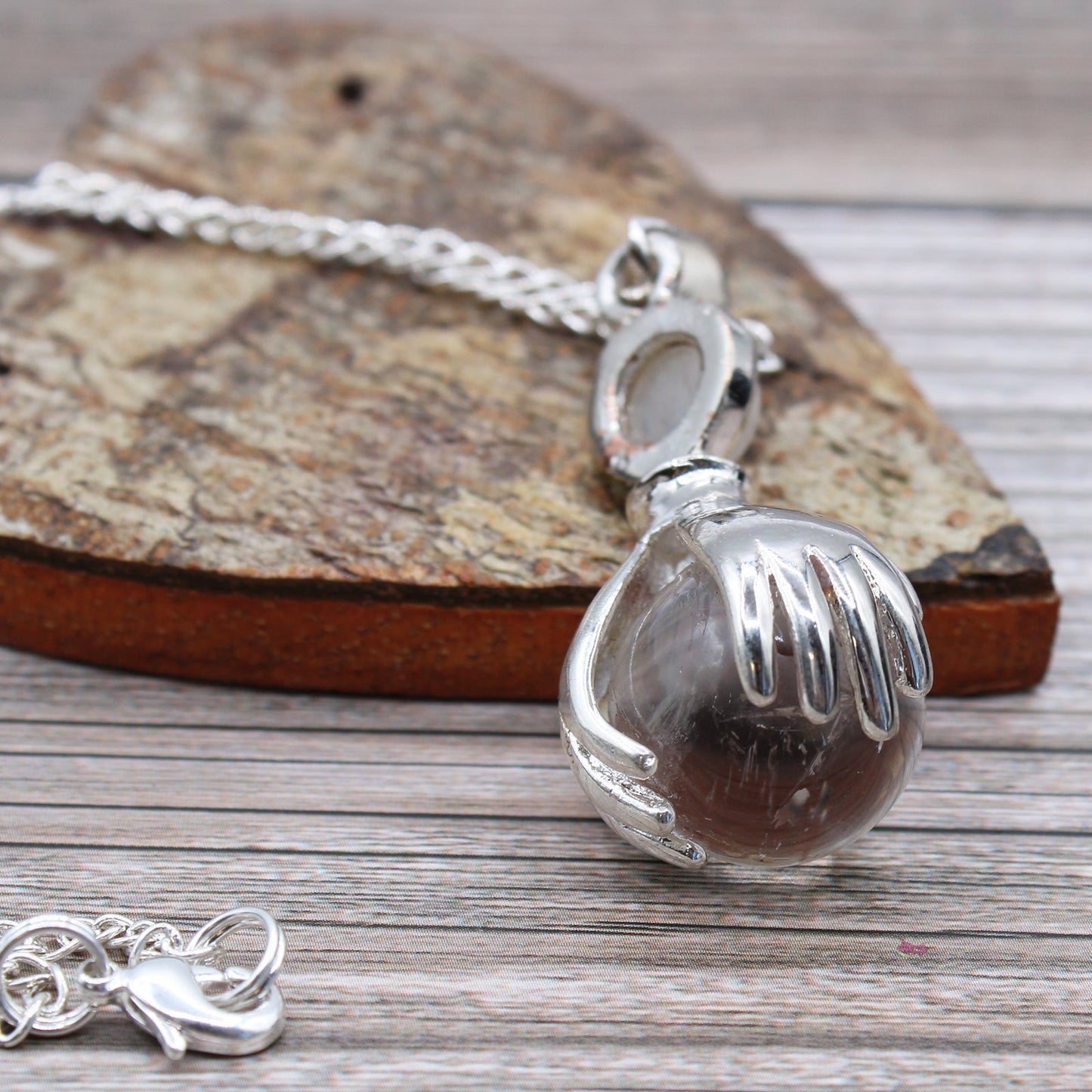 Gemstone Healing Hands Pendant - Rock Quartz - Alchem Soul