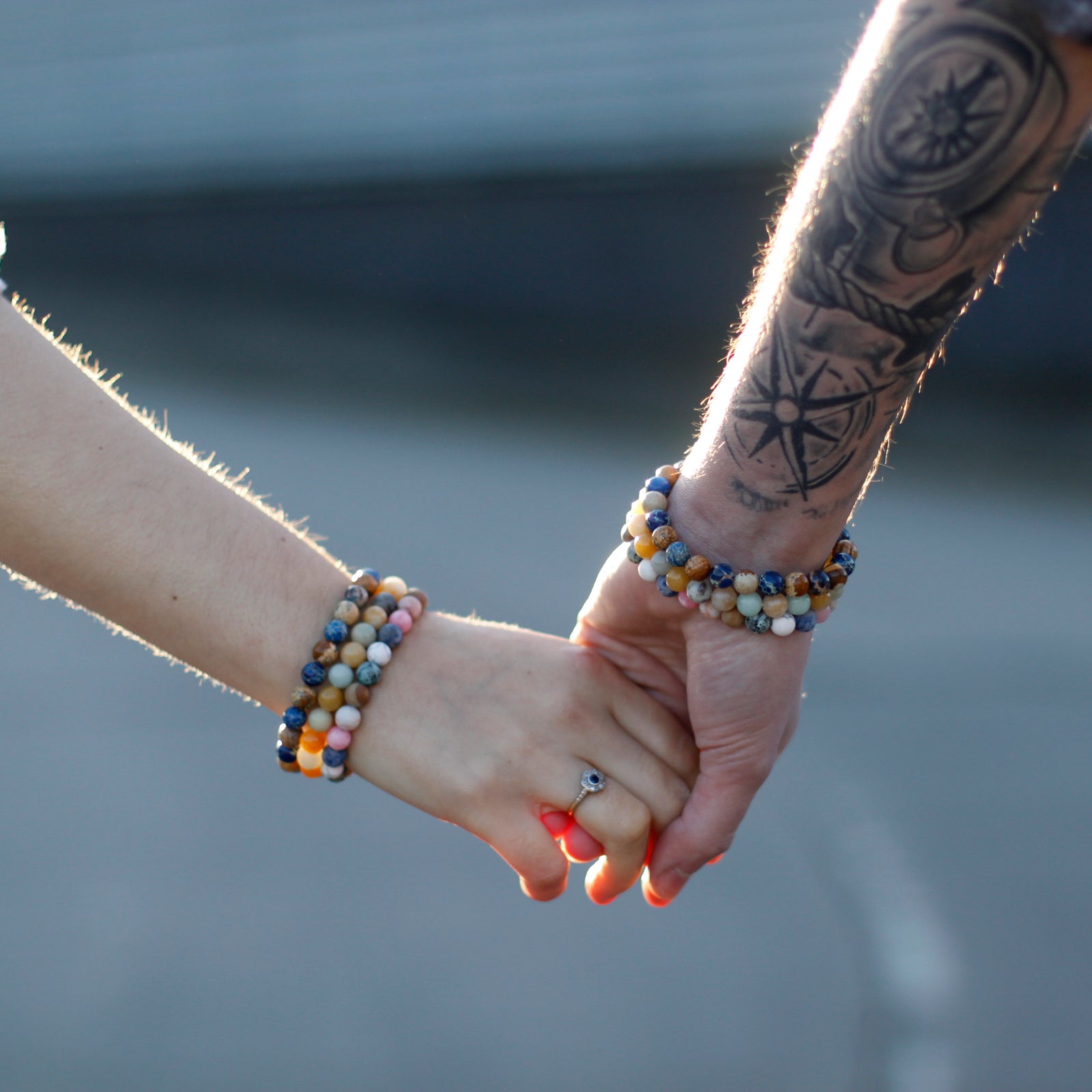 Gemstones Friendship Bracelets - Eternity - Leopard Skin Jasper & Lava Stone - Alchem Soul