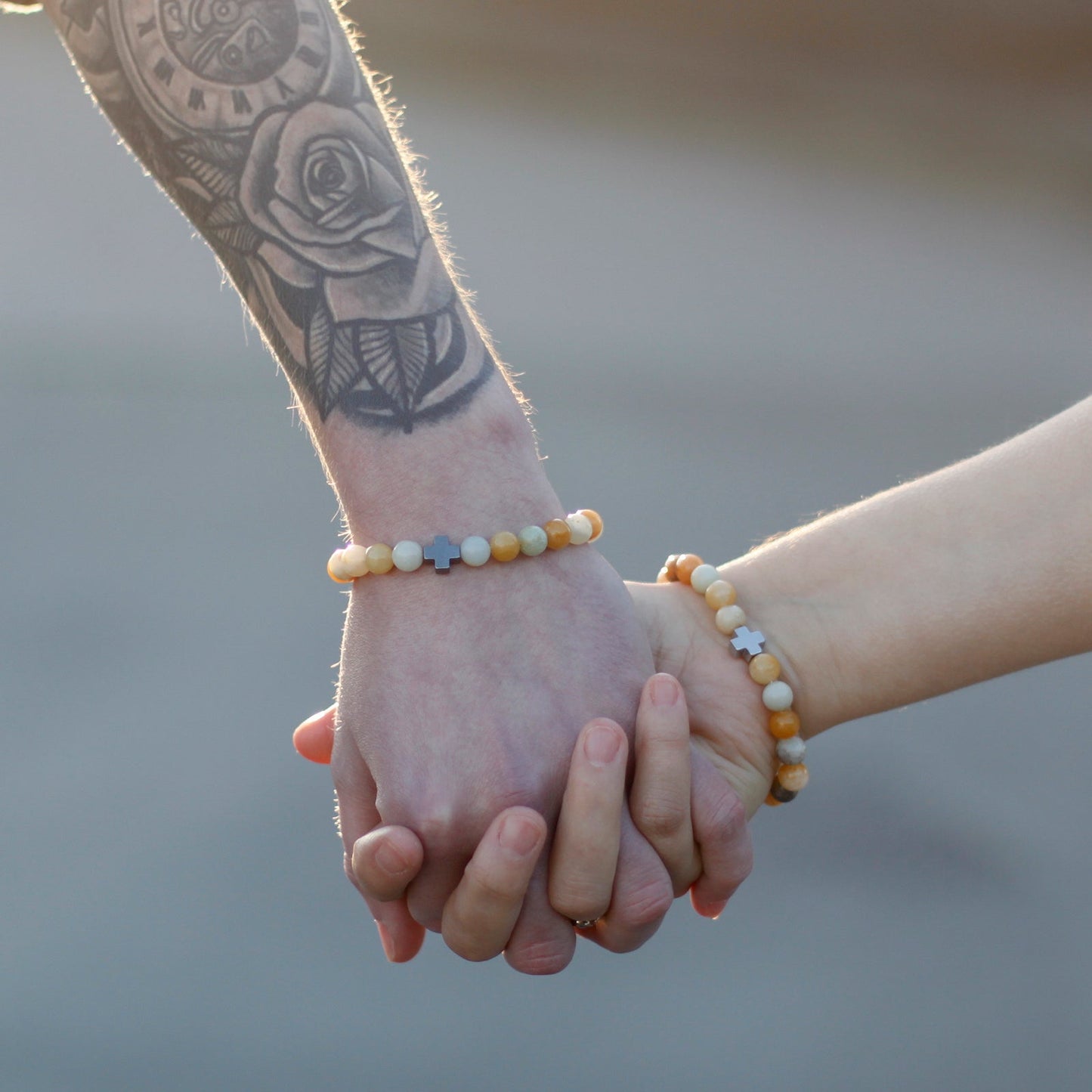 Gemstones Friendship Bracelets - Eternity - Leopard Skin Jasper & Lava Stone - Alchem Soul