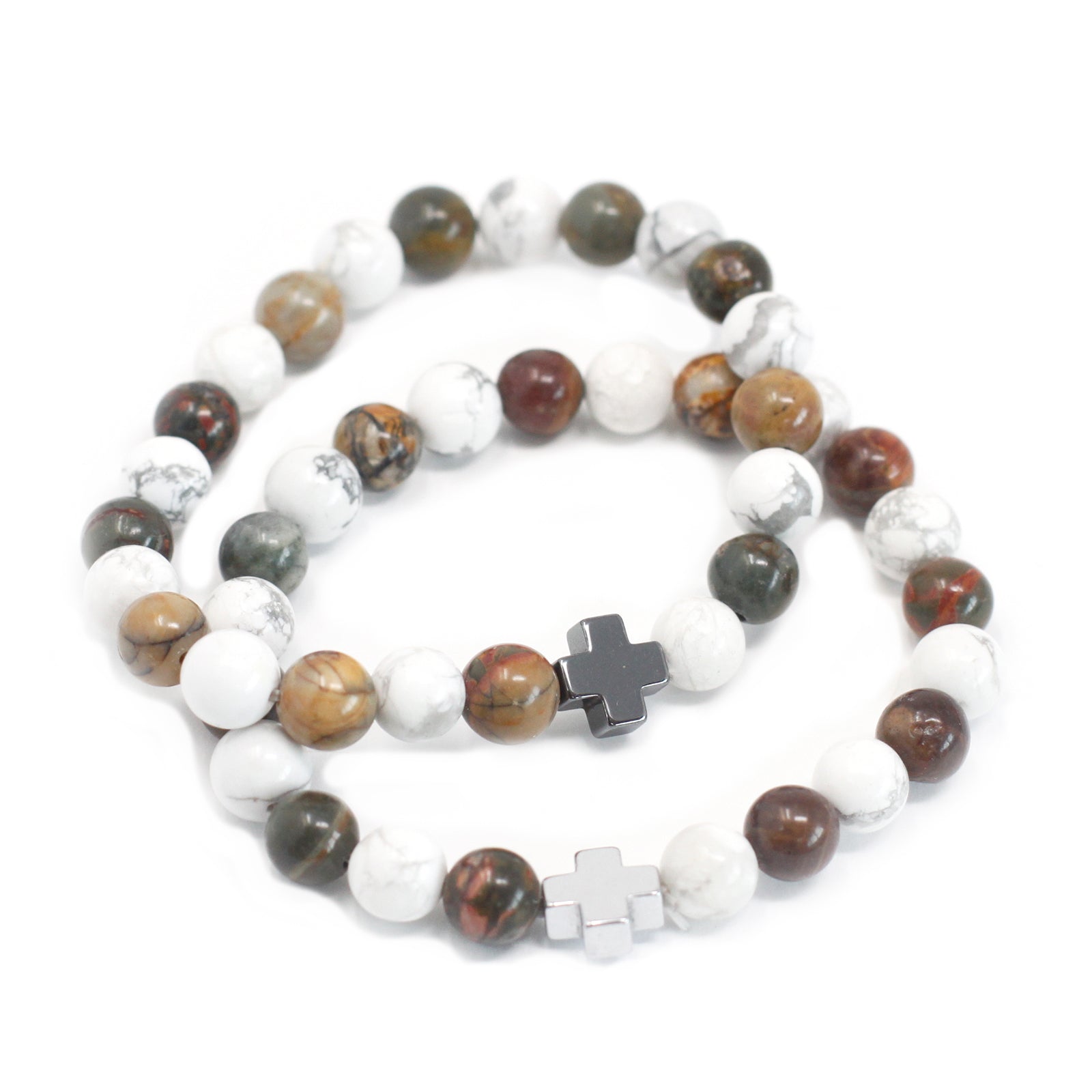 Gemstones Friendship Bracelets - Picasso Jasper & White Howlite - Alchem Soul