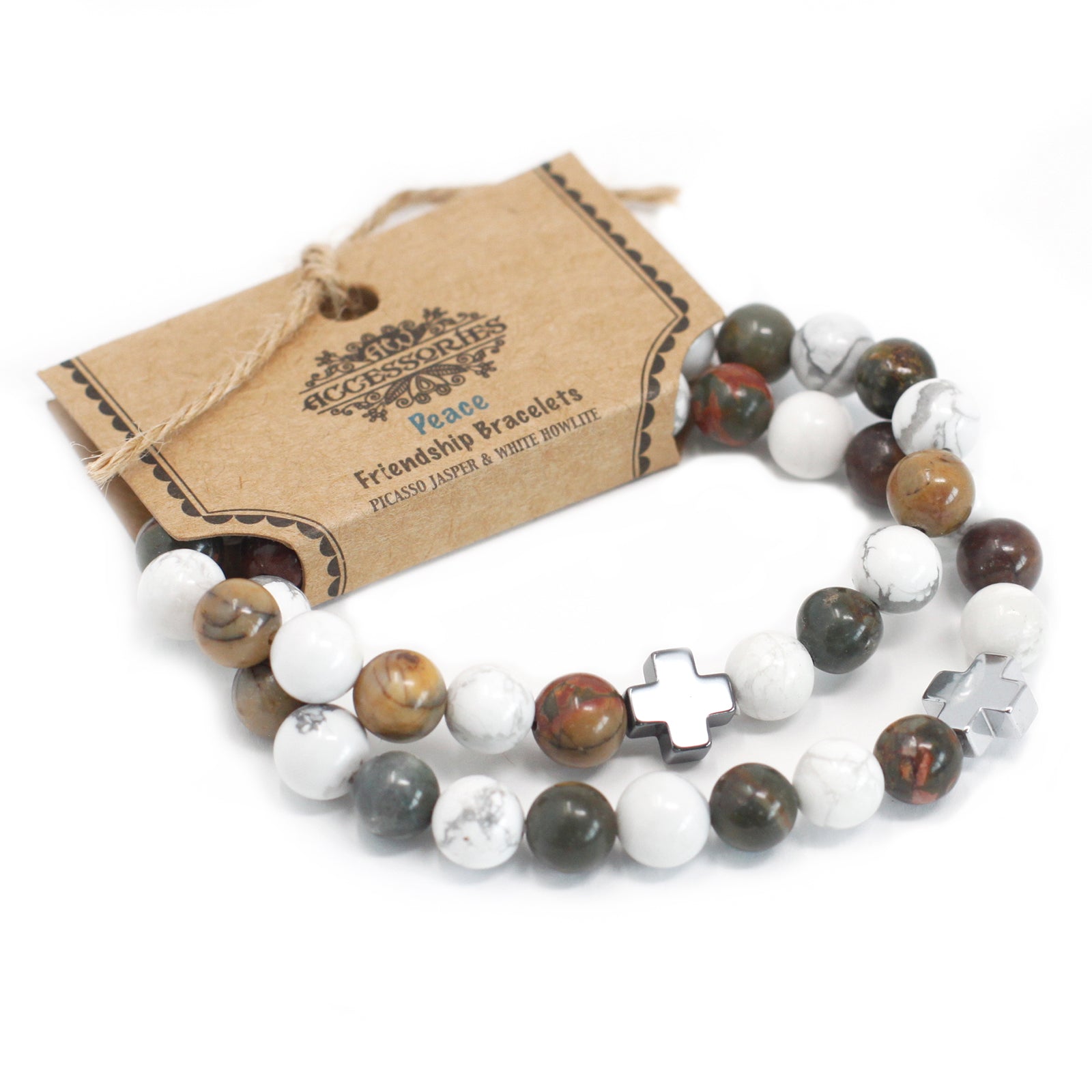 Gemstones Friendship Bracelets - Picasso Jasper & White Howlite - Alchem Soul