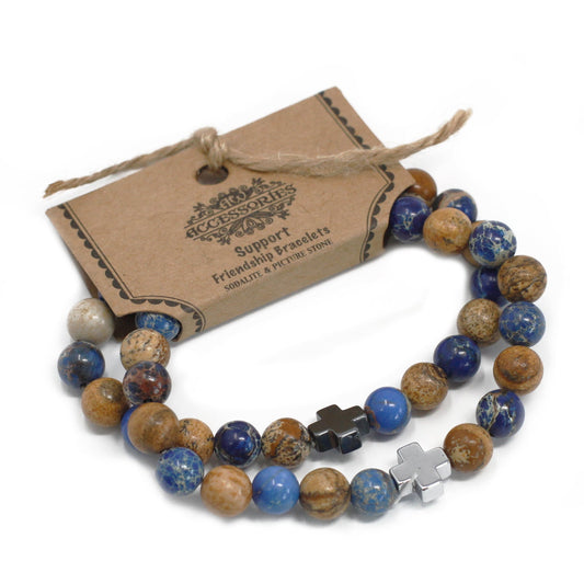 Gemstones Friendship Bracelets - Sodalite & Picture Stone - Alchem Soul