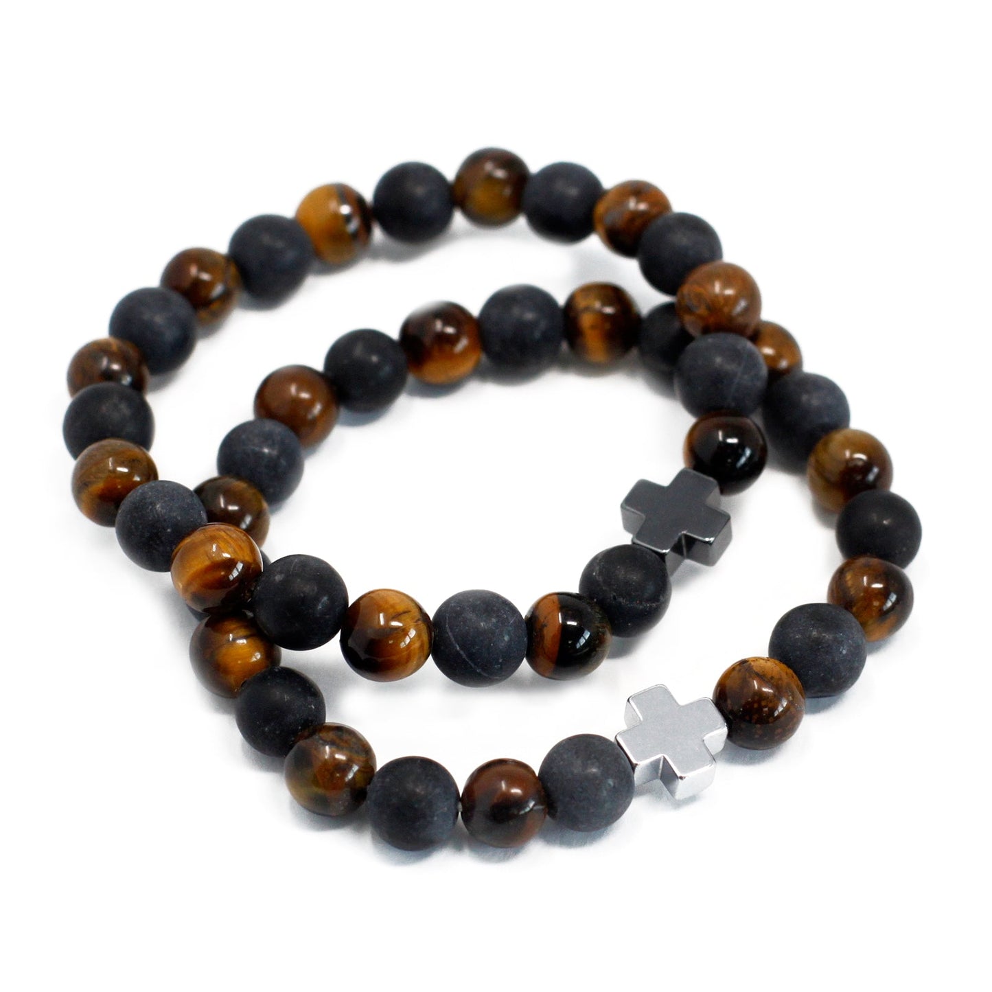 Gemstones Friendship Bracelets - Tiger Eye &amp; Black Stone - Alchem Soul