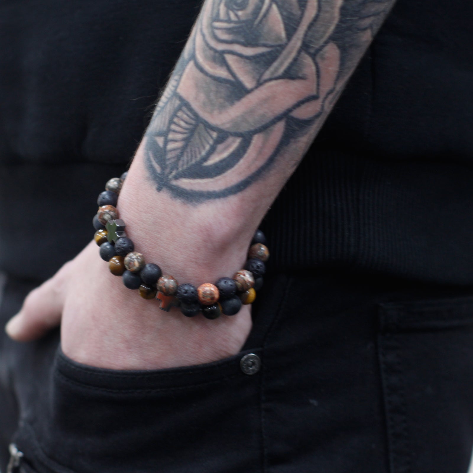 Gemstones Friendship Bracelets - Tiger Eye &amp; Black Stone - Alchem Soul