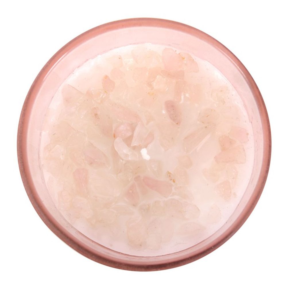 Gratitude Wild Rose Crystal Chip Candle - Alchem Soul