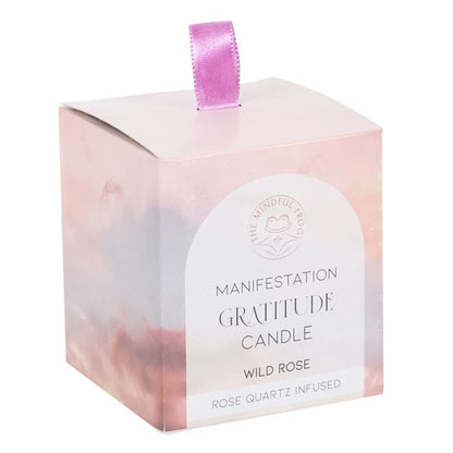 Gratitude Wild Rose Crystal Chip Candle - Alchem Soul