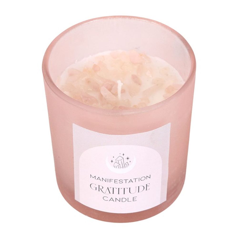 Gratitude Wild Rose Crystal Chip Candle - Alchem Soul