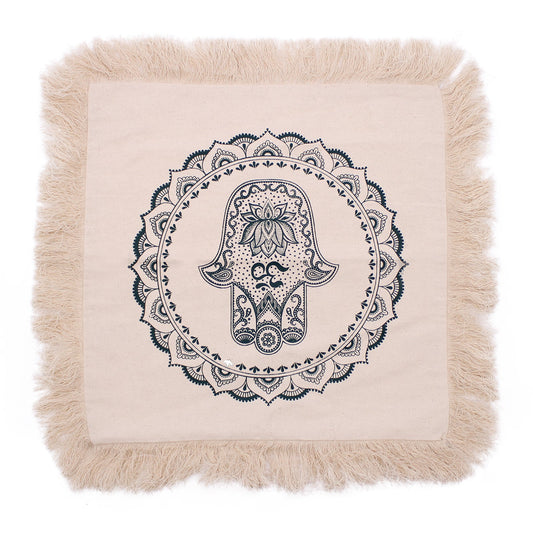 Hamsa Mandala Cushion - 45x45cm - green - Alchem Soul